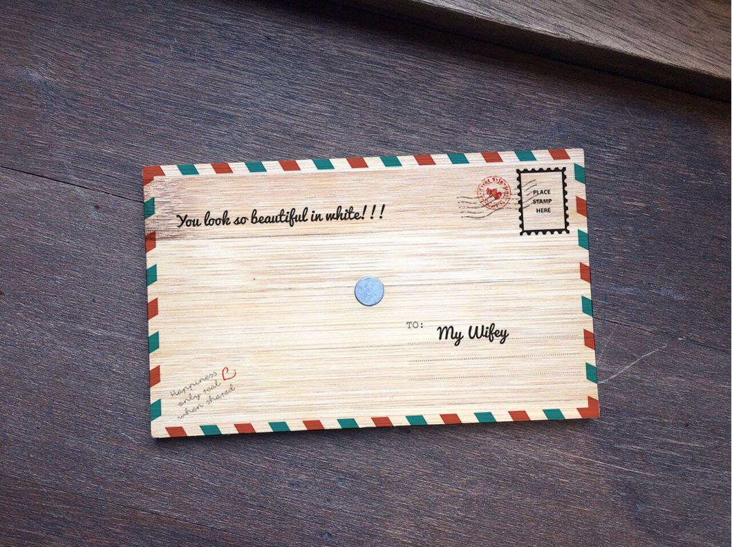 Postcard tre Chữ Nhật - Ngang - Viền trắng